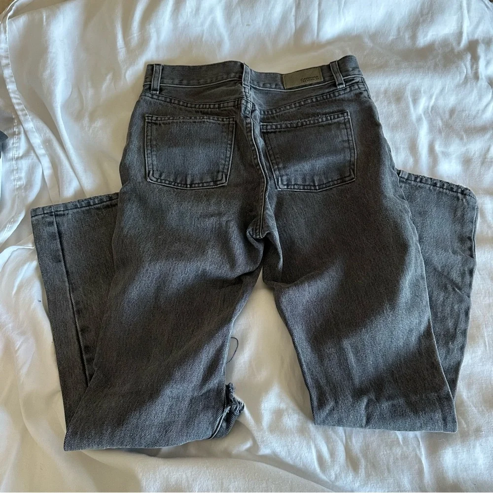 Distressed Black Straight Leg Jeans